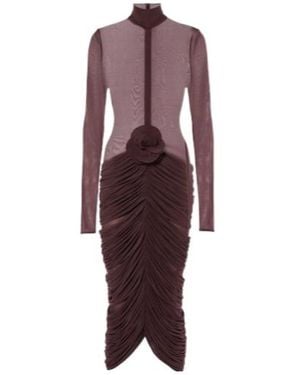 Magda Butrym Floral-Appliqué Midi Dress - Purple