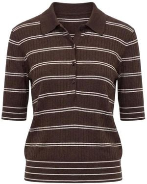 Closed Striped Wool Polo Shirt - Black