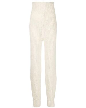 KHAITE Rib Knitted Trousers - White