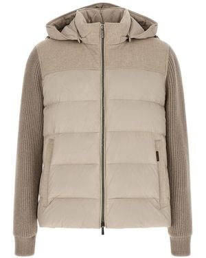Moorer Zippered Down Jacket - Natural