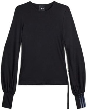 Y-3 Draped Long-Sleeve T-Shirt - Blue