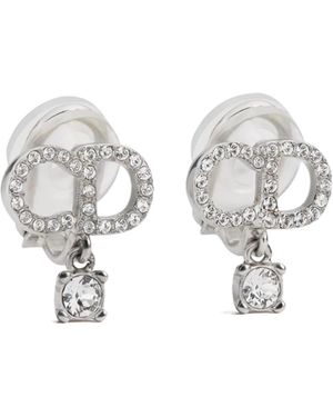 Dior Cd Signature Clip-On Earrings - White