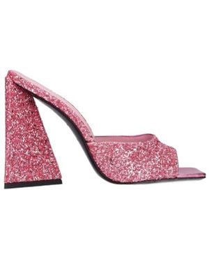 The Attico Block Heel Sandals With Band - Pink