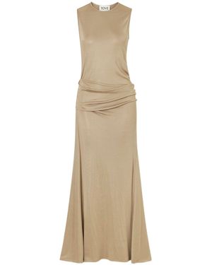 TOVE Lelani Jersey Maxi Dress - Natural