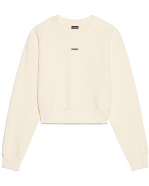 Jacquemus Logo Patch Cropped Sweatshirt - White