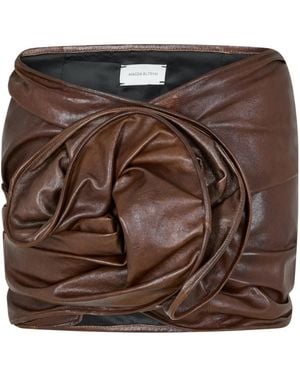 Magda Butrym Slim-Fit Pleated Midi Skirt - Brown