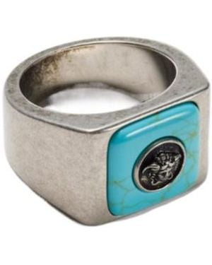 Versace Medusa Stone Signet Ring - White