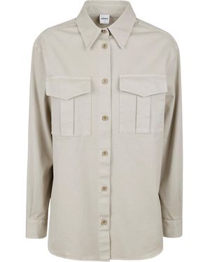 Aspesi Curved Hem Shirt - Grey
