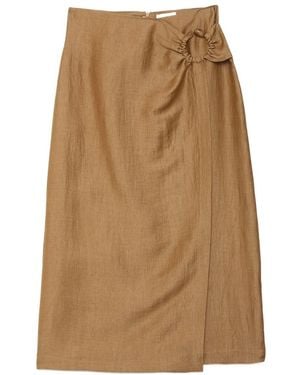 Ottod'Ame Blended Yarn Cage Skirt - Natural