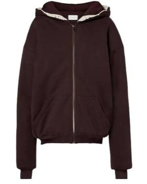 Magda Butrym Long-Sleeved Casual Hooded Sweatshirt - Purple