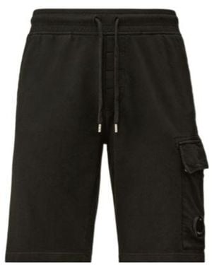 C.P. Company Lightweight Fleece Cargo Shorts - Black