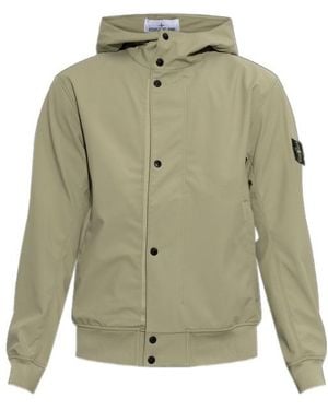 Stone Island Hooded Zip-Up Jacket - Green