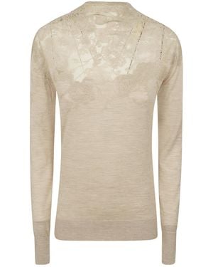 Ermanno Scervino Lace Insert Knitted Sweater - White