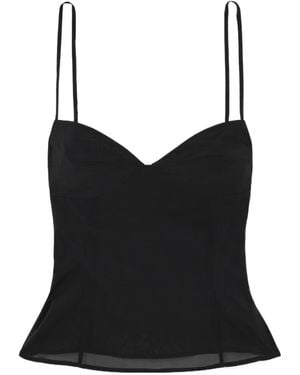 St. Agni Stretch Silk Voile Camis - Black