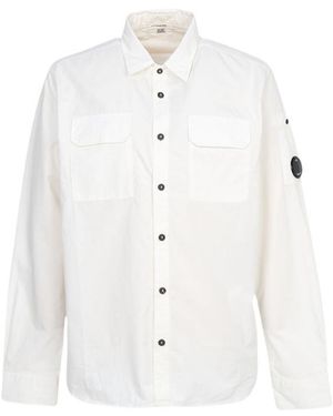 C.P. Company Gabardine Longsleeve Button Shirt - White