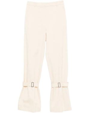 Patrizia Pepe Strap Cotton Pants - White