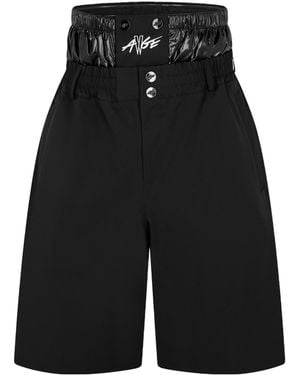 Moncler Solid Colour Printed Shorts - Black