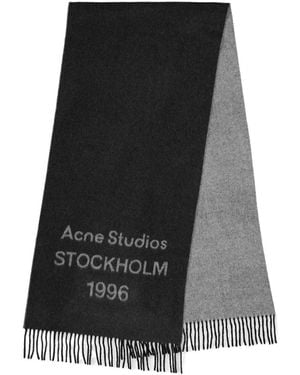 Acne Studios Double-Sided Fringe Long Scarf - Black