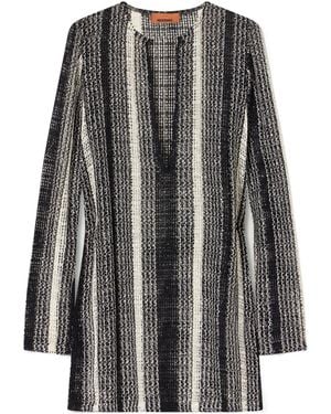 Missoni Striped Metallic Sequin-Embellished Crochet-Knit Dress - Grey