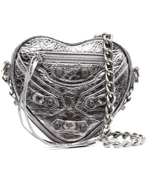 Balenciaga Borsa Le Cagole Heart Mini Metallizzata Da Donna - Gray