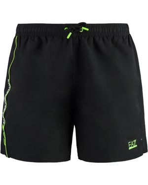 EA7 Elastic Waist Swim Trunks - Black