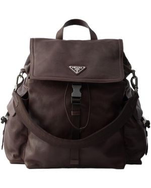 Prada Explore Leather Backpack - Black