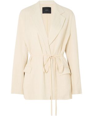 JOSEPH Gibellina Amelot Belted Jacquard Blazer - Natural