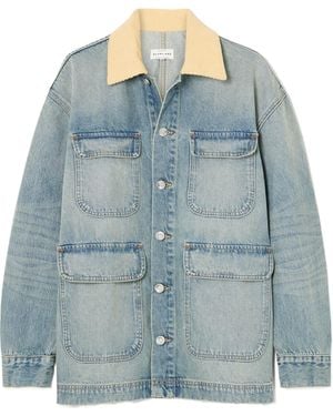 SLVRLAKE Denim Hayden Corduroy-Trimmed Denim Jacket - Blue