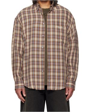 WOOYOUNGMI Plaid Long-Sleeved Shirt - Brown