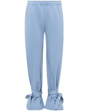 JW Anderson Tie-Fastening Cotton Trousers - Blue