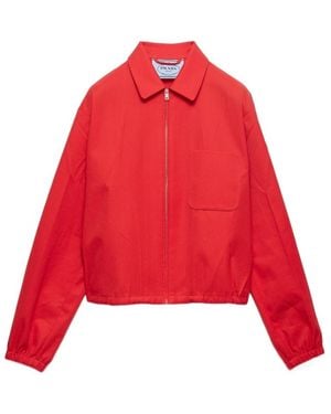Prada Gabardine Blouson Jacket - Red