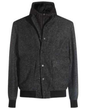 Canali Long-Sleeved Casual Jacket - Black