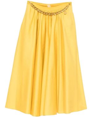 Elisabetta Franchi Chain-Detail Midi Skirt - Yellow