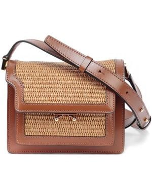 Marni Wicker-Woven Crossbody Bag - Brown