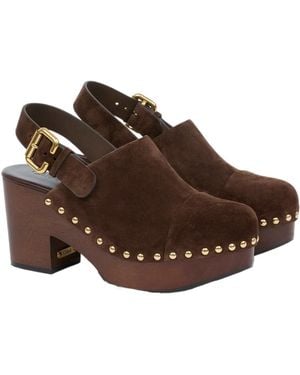 Chloé Chloé Jeannette Studded Wedge Clog - Brown