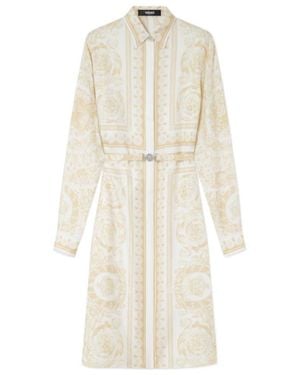Versace Belt Print Dress - Natural