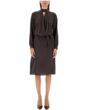 Kiton Elegant Draped Dress - Black