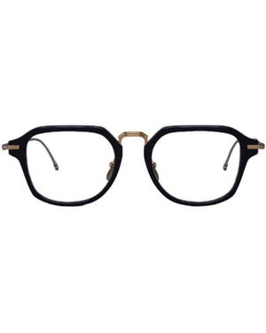 Thom Browne Eyewear Rectangle-Frame Striped Glasses - White
