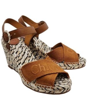 Chloé Piia Crossover-Strap Sandals - Brown