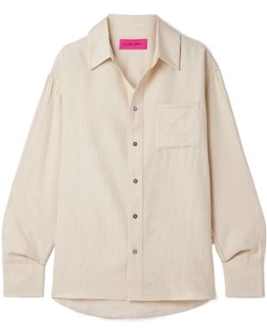 The Elder Statesman Wool And Cashmere-Blend Twill Shirt - Natural