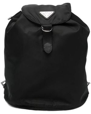 Prada Logo Backpack - Black