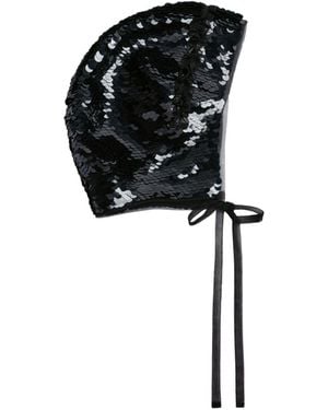 Simone Rocha Sequined Detail Hat - Black