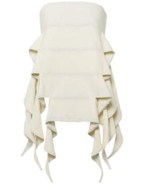 Y. Project Bug Off-Shoulder Denim Top - White