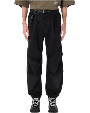 and wander Side-Zip Hem Trousers - Black