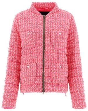Herno Tweed Bomber Jacket - Pink