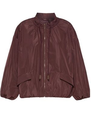 Max Mara Drawstring Ruffled Jacket - Purple
