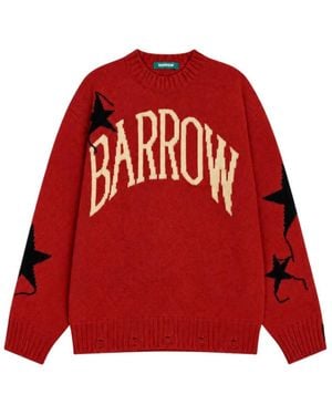 Barrow Star Intarsia Crewneck Knit Sweater - Red