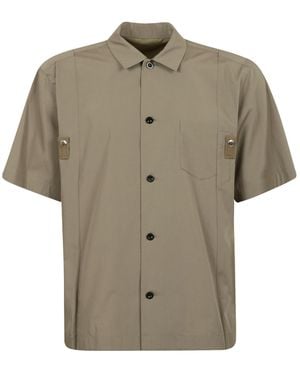 Sacai Short Sleeved Paneled Shirt - Green