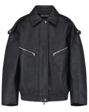 Frankie Shop Hudson Faux-Leather Bomber Jacket - Black