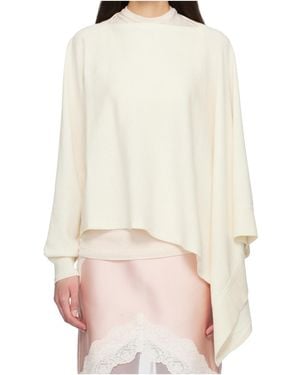 Jil Sander One-Sleeve Cape Knitwear - Natural
